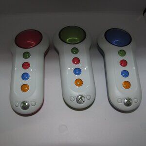 Microsoft Xbox 360 Buzz Trivia Wireless Big Button Controllers Set of 3 UNTESTED
